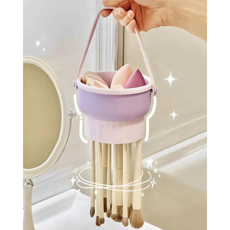 Product Introduction of HL0606 Pembersih Kuas Make Up Gantung Make Up Brush Cleanser Rak Pengering Kuas Make Up Brush Stand Holder Penyimpanan 17