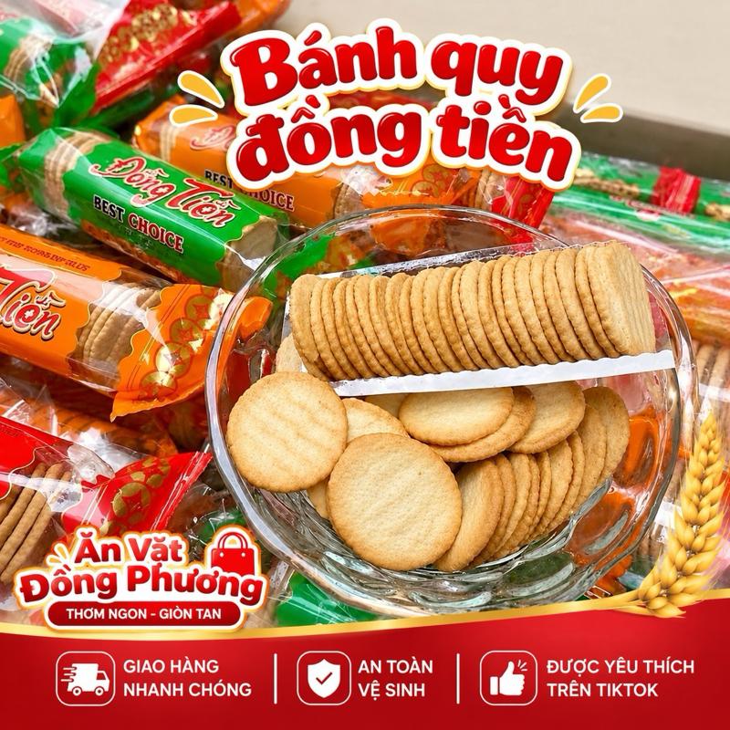 1 bịch = 10 gói bánh quy đồng tiền, thơm ngon,combo đồ ăn vặt tuổi thơ