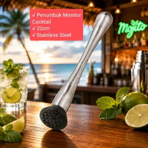 Alat Penumbuk Buah Mojito Bar/ Slim Waist Muddler Bar Mixer Cocktail Stainless Steel Peralatan