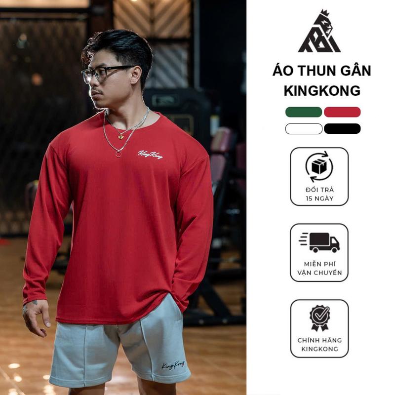 Áo Thun KingKong Gân Tay Dài In Chữ KINGKONG - Local Brand TB KINGKONG SPORT WEAR