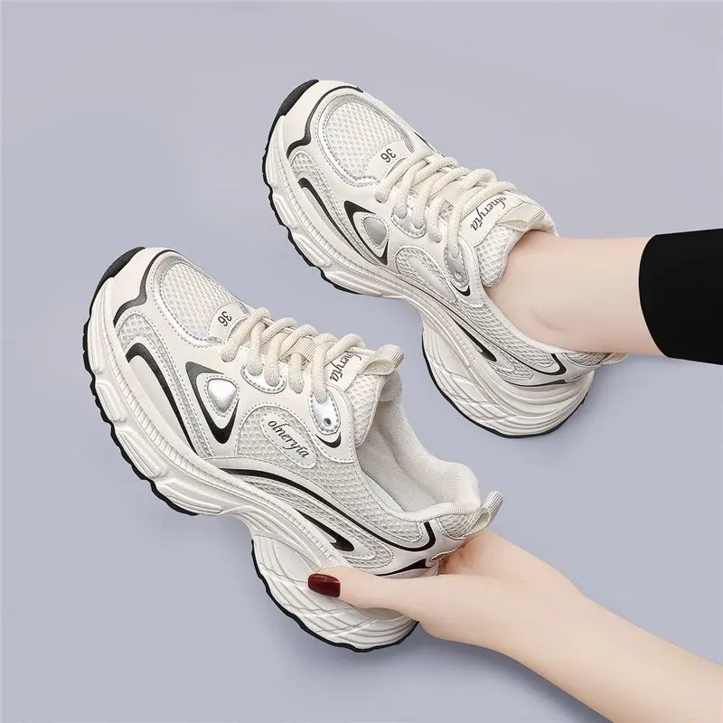 Zapatillas de tenis casuales de suela gruesa para mujer, zapatillas de tenis transpirables y cómodas, adecuadas para caminar, correr y otras ocasiones de ocio. - Foto 8