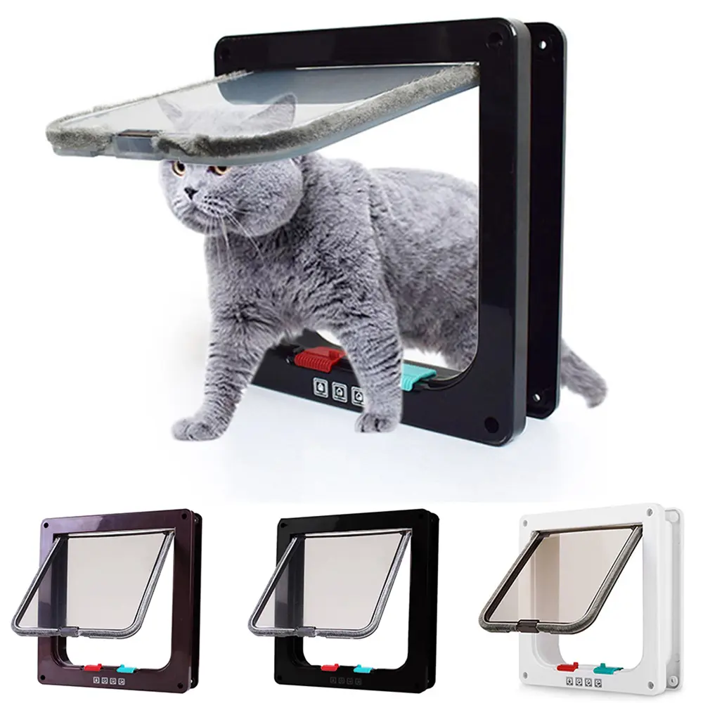 thetoo Home Small Pet Gate Adjustable Dog Cat Kitten Puppy 4 Way Security Lock Flap Door