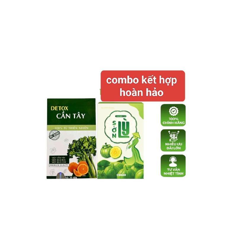 combo kết hợp hoàn hảo vitamin C SL và bột rau củ cần tây