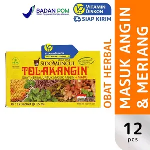 Sidomuncul Tolak Angin Dewasa 1 Box Isi 12 Sachet Obat Herbal Untuk Masuk Angin & Meriang 15 ml POM HT 122 600 301