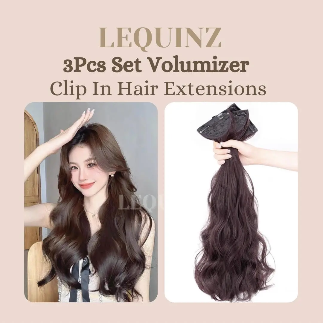 {SG} LEQUINZ 3pcs Volumizer Clip In Wavy Hair Extensions- Heat Resistant