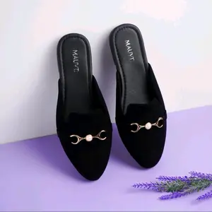 Sepatu Flat Mules - Galata by Blackpanda Flatshoes NAYARA WL7.08 Model Sandal Slop Bustong - Black (Hitam) Slip Resistant S flat shoes mules wanita