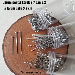 Jarum pentul korek 2,7 & 3,2 dan jarum paku 3,2 silver