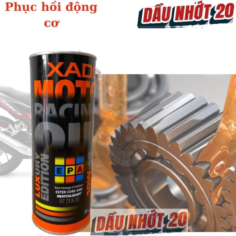 Nhớt Xado Racing 10W40 API SN JASO MA2 có phụ gia phục hồi động cơ