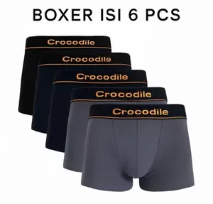 Boxer ISI 6 PCS Viral Celana Dalam Pria Dewasa Bahan Katun Adem Nyaman Karet Pendek Lembut Paket Komplit Size M L XL XXL