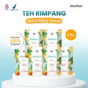 [BPOM] 6 Teh Rimpang Detoplus - Teh Celup Instan Minuman  Rempah Alami Jahe Kunyit Lengkuas Sereh - BPOM Halal & Original Herbal Tea