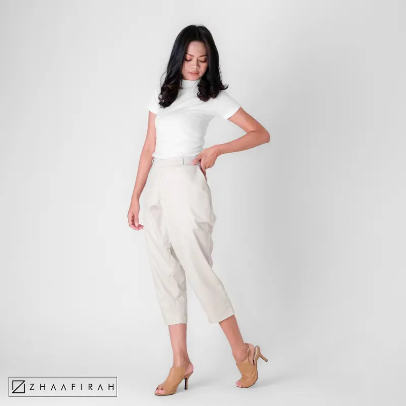 Celana Wanita Casual Kekinian 7/8 - Ankle Pants - Skinny Trouser Pants Women Kulot Panjang Drill Katun Linen 4