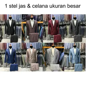 1 stel jas & celana ukuran besar / jumbo jas nikah jas pira slimfit jas wedding jas formal semi woll ( BONUS COVER JAS )