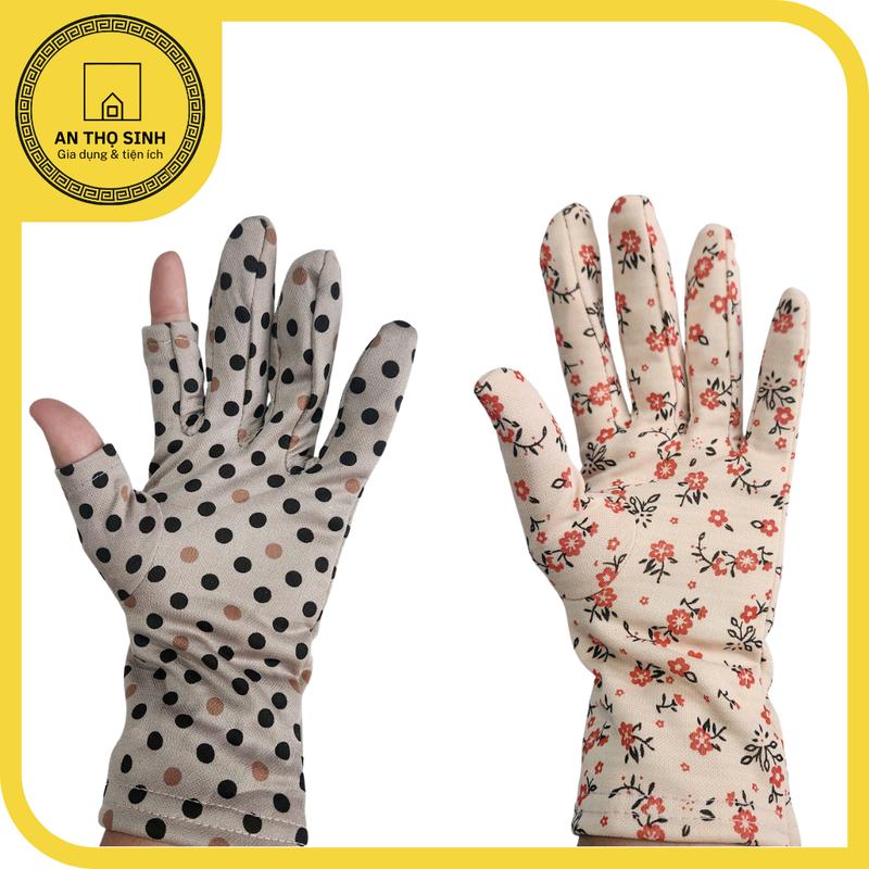 Lố 10 đôi Bao tay chống nắng nữ vải tole mát lạnh – cắt ngón và không cắt ngón