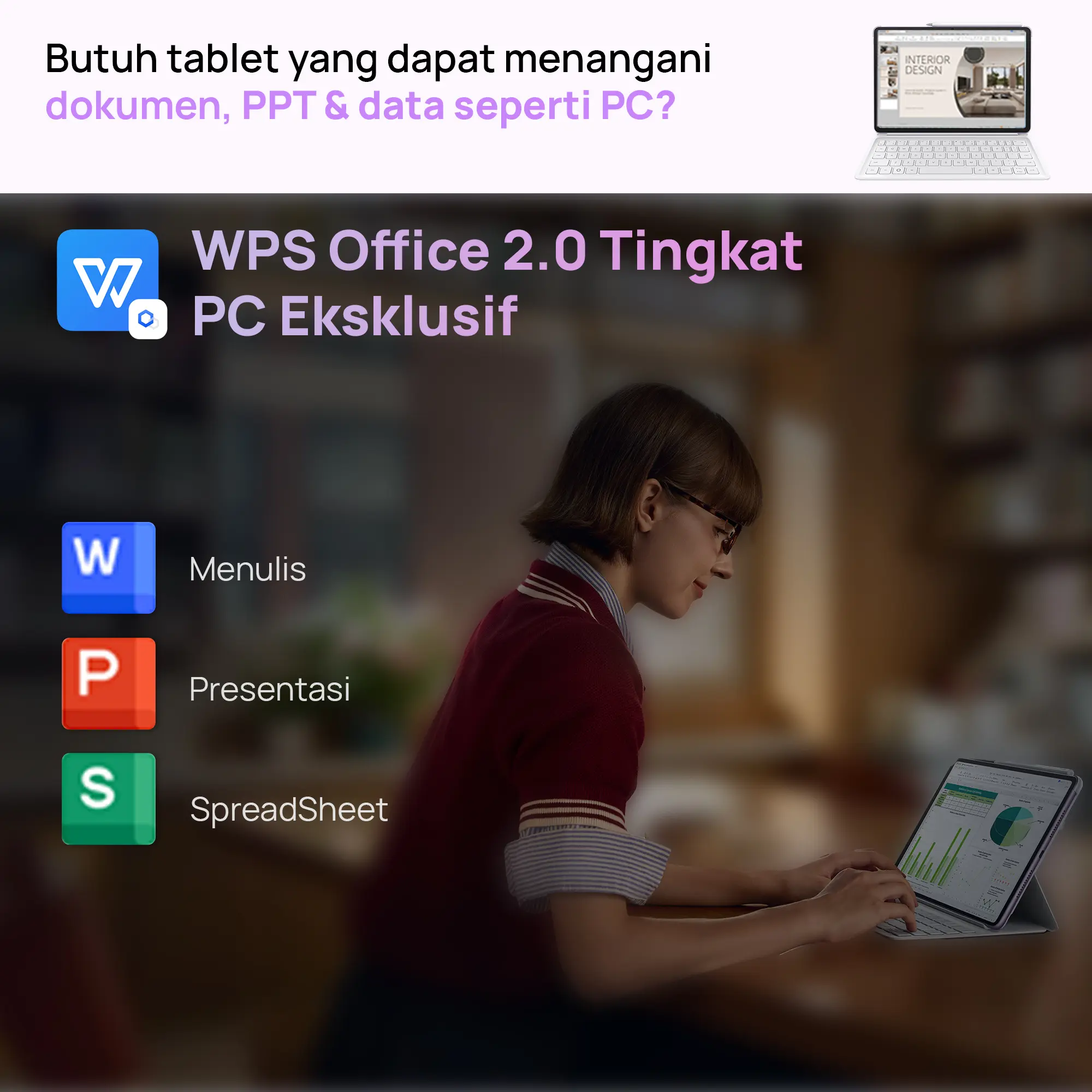 HUAWEI MatePad 11.5-inci 2025 Tablet | WPS Office 2.0 Tingkat PC Eksklusif | Layar Papermatte | 10,100 mAh 40W HUAWEI SuperCharge