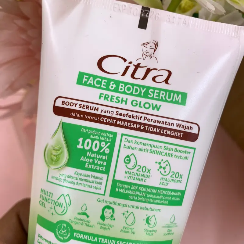 ￼Citra Natural Booster Body Serum Fresh Glow with 20X Niacinamide + Vitamin C & 20X Hyaluronic Acid 180 ML 1
