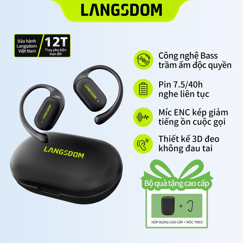  Tai Nghe Bluetooth Langsdom TS19 | Bass đỉnh cao | Pin tổng 40h | Míc ENC 2.0 gọi cực rõ | Đeo êm 