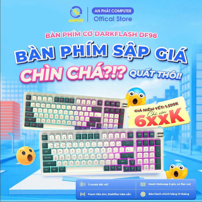 Bàn phím cơ DarkFlash DF98 Interstellar Wireless Yellow switch