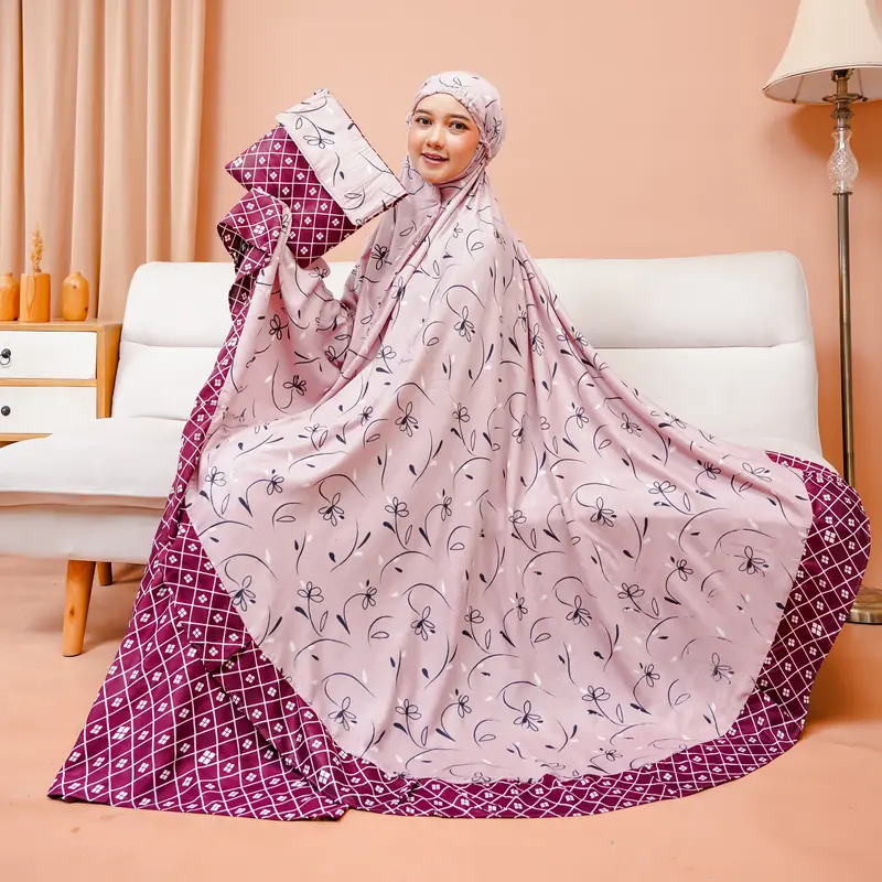 Mukena Dewasa Ukuran Jumbo  Sheza Rayon Bali Atasan Bawahan 4
