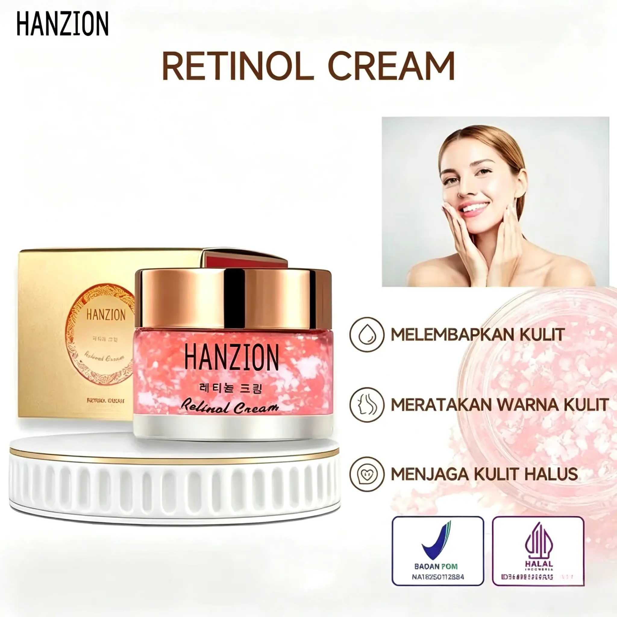 HANZION Mencerahkanwarna kulit【50g】Melembapkan kulit/Meratakan warna kulit/Menjaga kulit halus Melembabkan Perawatan dragon  blood  Mengencangkan Pencerah Kusam