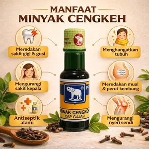 Minyak Cengkeh Cap Gajah - 6 Manfaat Alami untuk Sakit Gigi Pegal & Masuk Angin Meredakan Sakit Gigi & Gusi Mengurangi Sakit Kepala Antiseptik Alami
