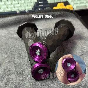 PAKET COMBO Handgrip Octagon + Jalu Spiral Heng warna VIOLET UNGU Bahan Aluminium CNC Universal Semua Jenis Motor PNP bisa COD
