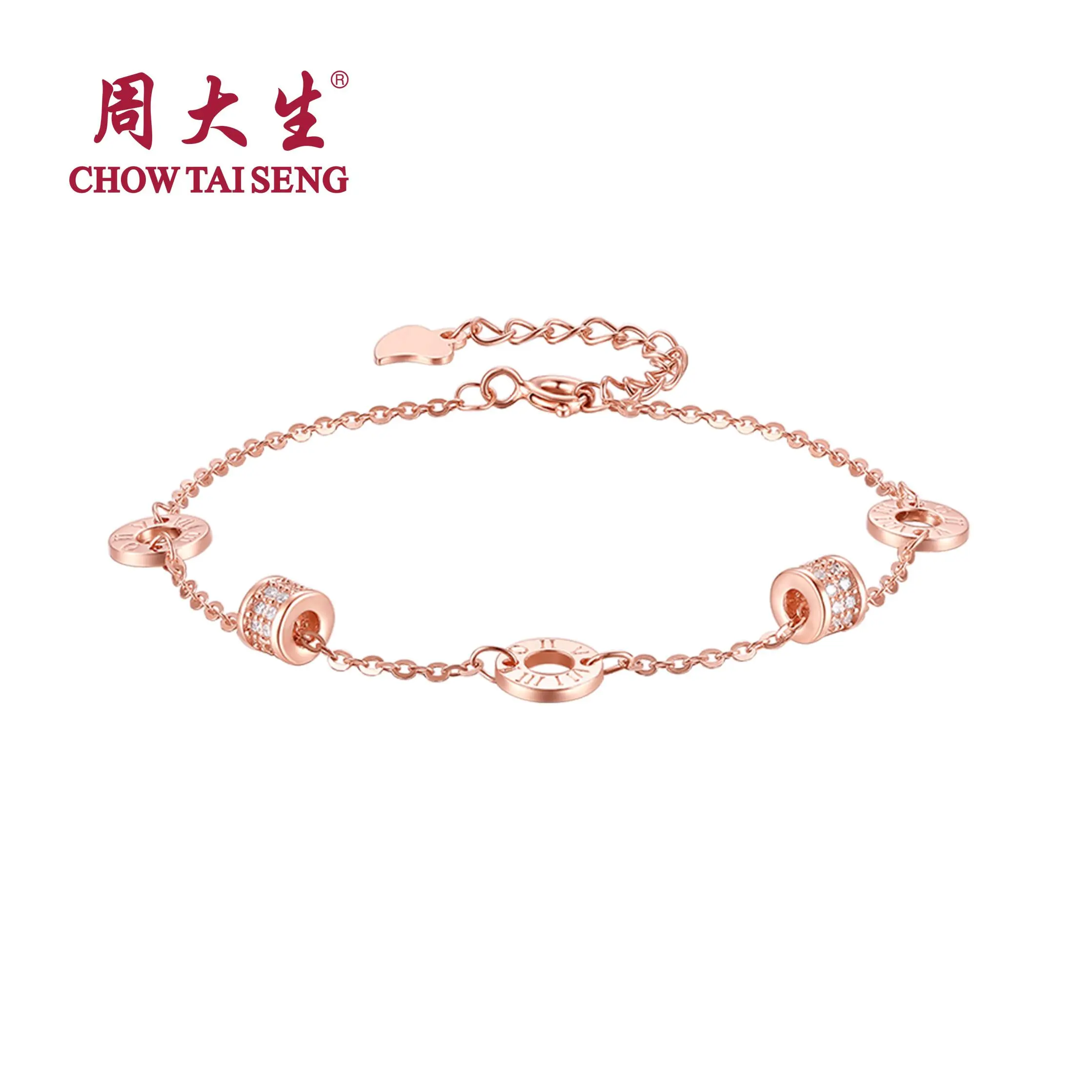 【Chow Tai Seng Jewellery】S925 Silver Shining Barrel Adjustable Bracelet
