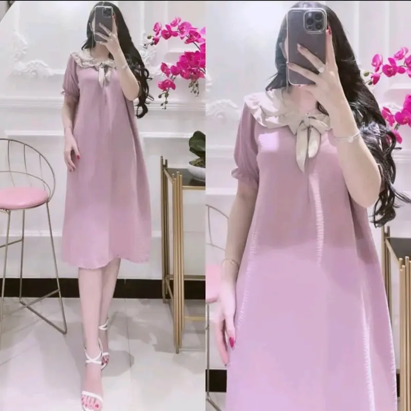 dress cringkle terbaru irish dress daster cringkle kekinian Santai Crinkle Airflow Wanita Nyaman 1