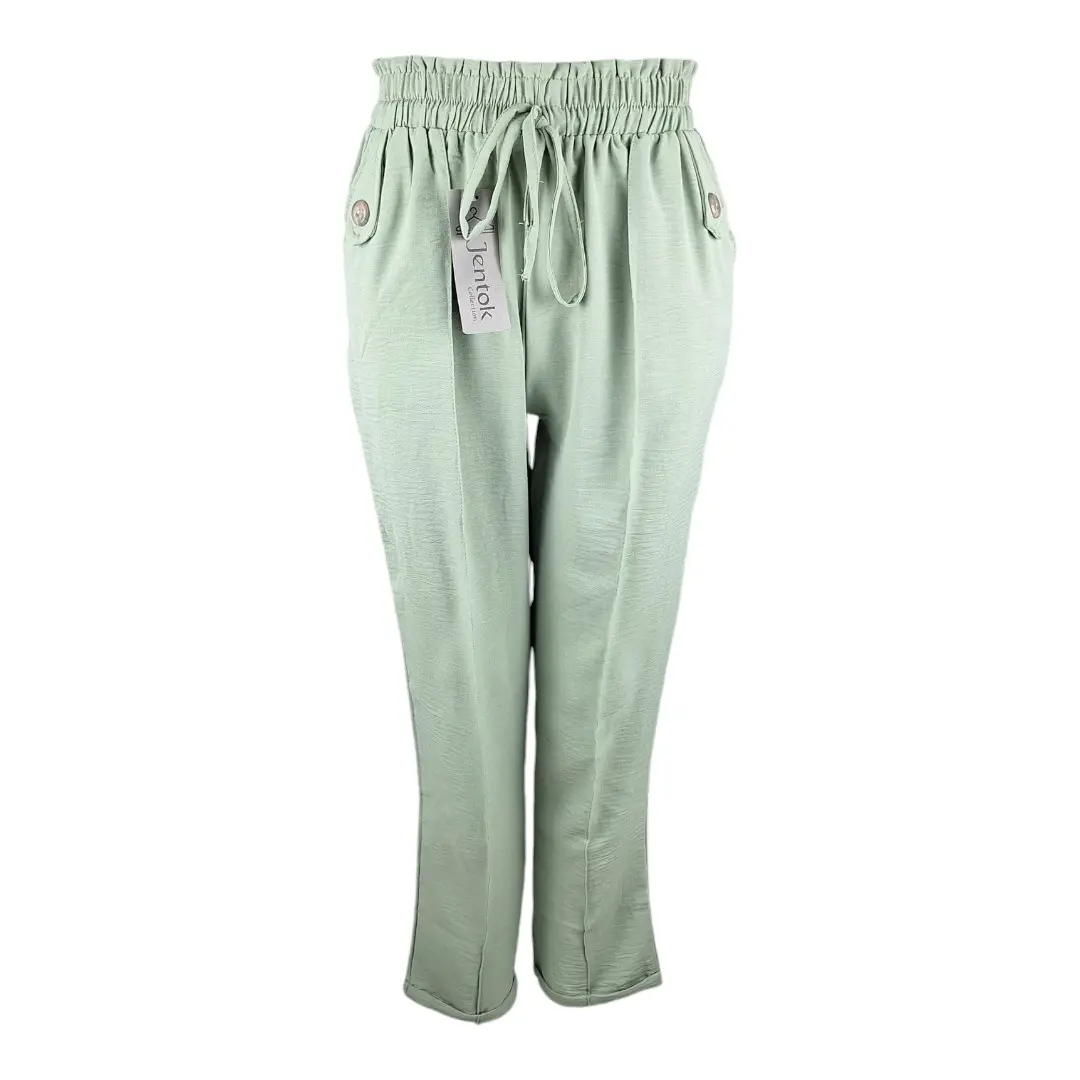 Celana Baggy Pant Cewek Panjang Model Jahit Tulang+Variasi kancing Disaku kiri kanan