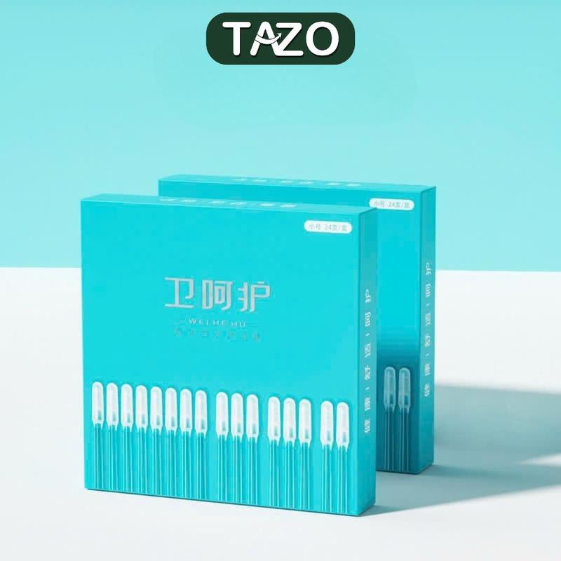 Dụng Cụ Lấy Ráy Tai Dính Silicon Hộp 24 Cây - Tăm Ngoáy Tai Làm Sạch Tai Dùng Một Lần - TAZO 0