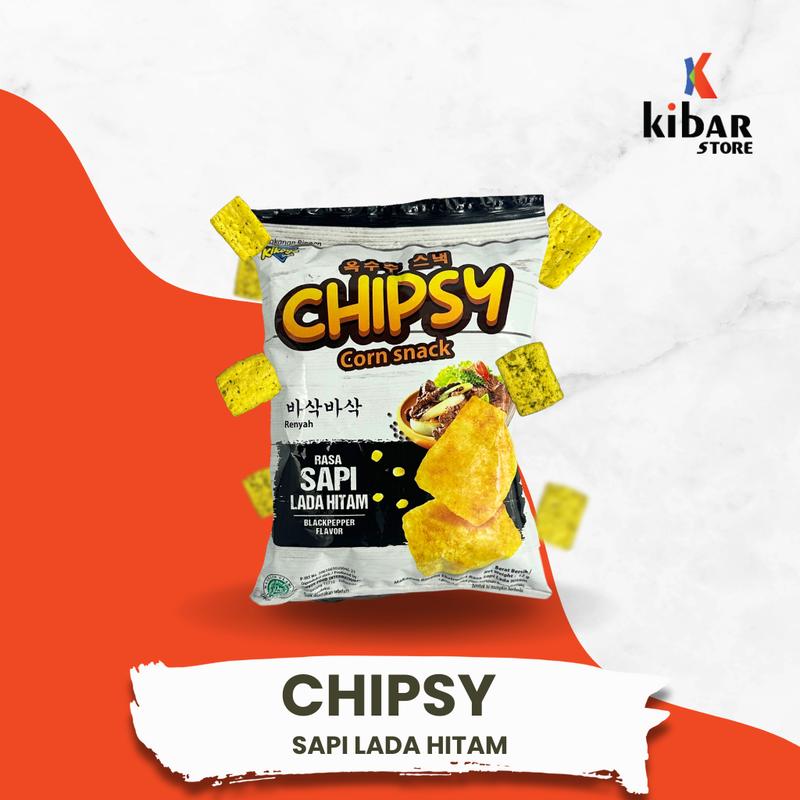 CHIPSY CORN SNACK BARBEKIU LADA HITAM DAN RUMPUT LAUT ISI 10 PCS PER PACK 3