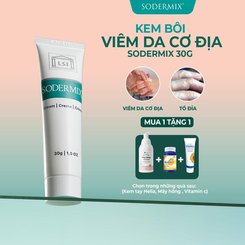 [Mua 1 tặng 1] SODERMIX 30g, Kem Bôi Nhập Khẩu Nguyên Hộp Từ Pháp, Hỗ Trợ Giảm Ngứa, Mẩn Đỏ, Mụn Nước, Da Bong Tróc