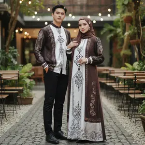 Couple Keluarga Baju Gamis Koko Muslim Dewasa Sarimbit Lebaran Printing Exclusive Elegan