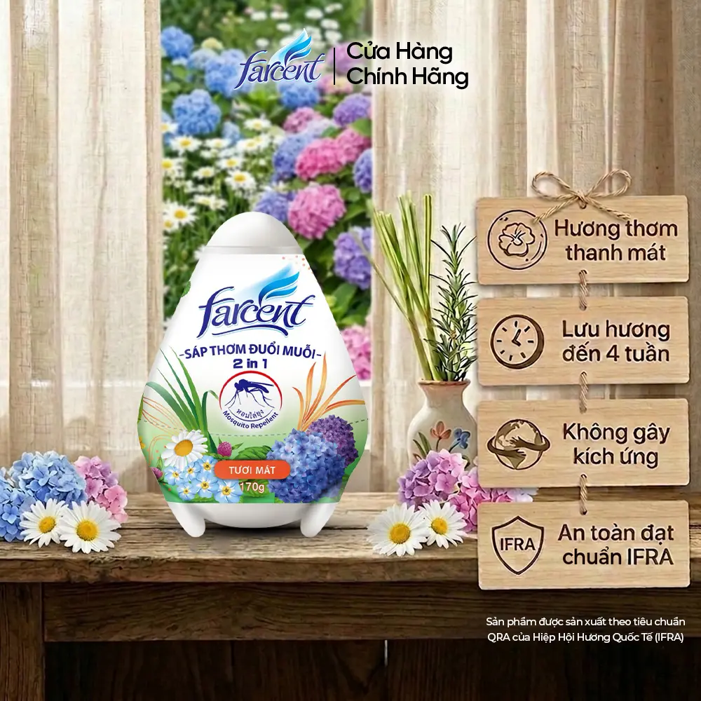 Sáp thơm phòng đuổi muỗi, khử mùi hôi hình trứng Farcent 170g chính hãng (5 hương thơm lựa chọn) Dầu Thơm Phòng Dầu Thơm - 1