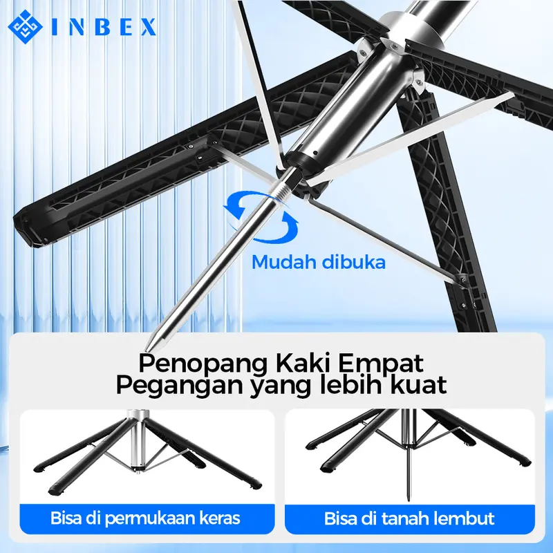 【COD】【24H Shipping】INBEX IB180 Tripod tongsis quadpod handphone Bluetooth 1.8m Memperkuat Tiang Penancap tongkat jalan 2