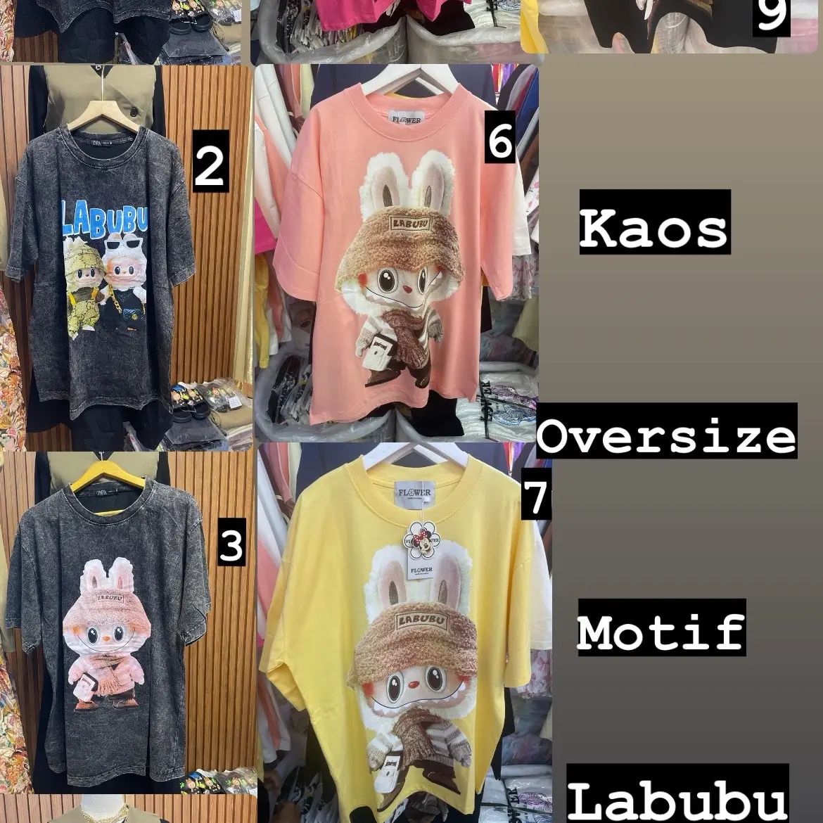 Kaos oversize flower motif printing premium