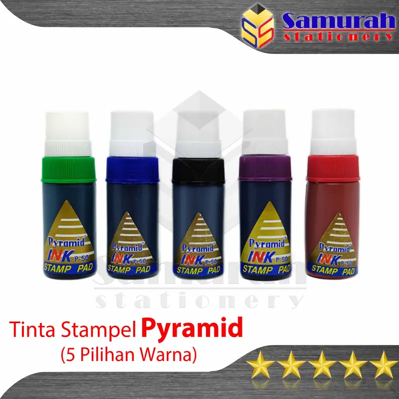 Isi ulang Tinta Bak Stampel Piramid / Refill Stamp Pad Ink Pyramid 50 cc 5 warna / Tinta Cap 0