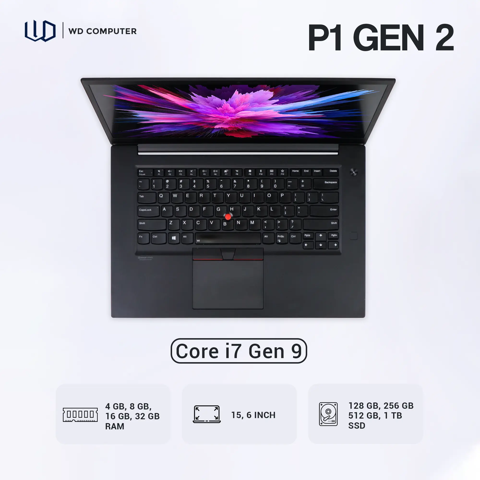 Laptop Design P1 gen 2nd core i7 gen 9 Ram 32gb Ssd 1TB I  mouse dan tas