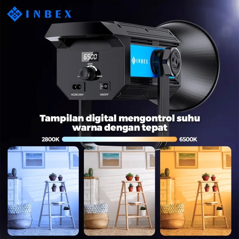 INBEX IL-200S LED COB Video Light Bowens Mount Daylight CRI 98 for Studio with LED Display 3