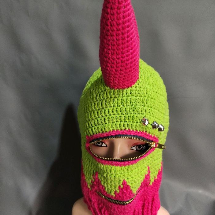 Promo topeng punk rajut custom/balaclava handmade - fucshia - Kab ...