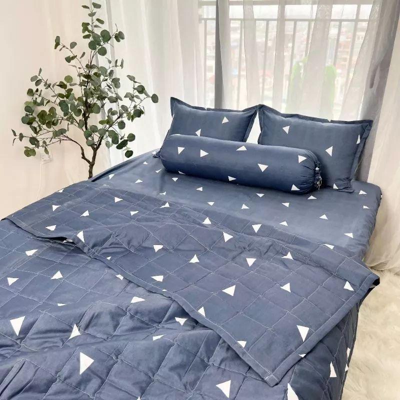 Chăn hè chần bông size 1m6 x 2m chất liệu cotton thoáng mát - Mền ngủ chần bông đắp 2 mặt 6