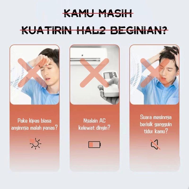 CASAO Air Cooler Fan AC Mini Kipas Penyejuk Portabel Pendingin Ruangan Air Conditioner Humidifier Bladeless Fan dengan Lampu LED Desk Fan untuk Rumah & Kantor AC 5