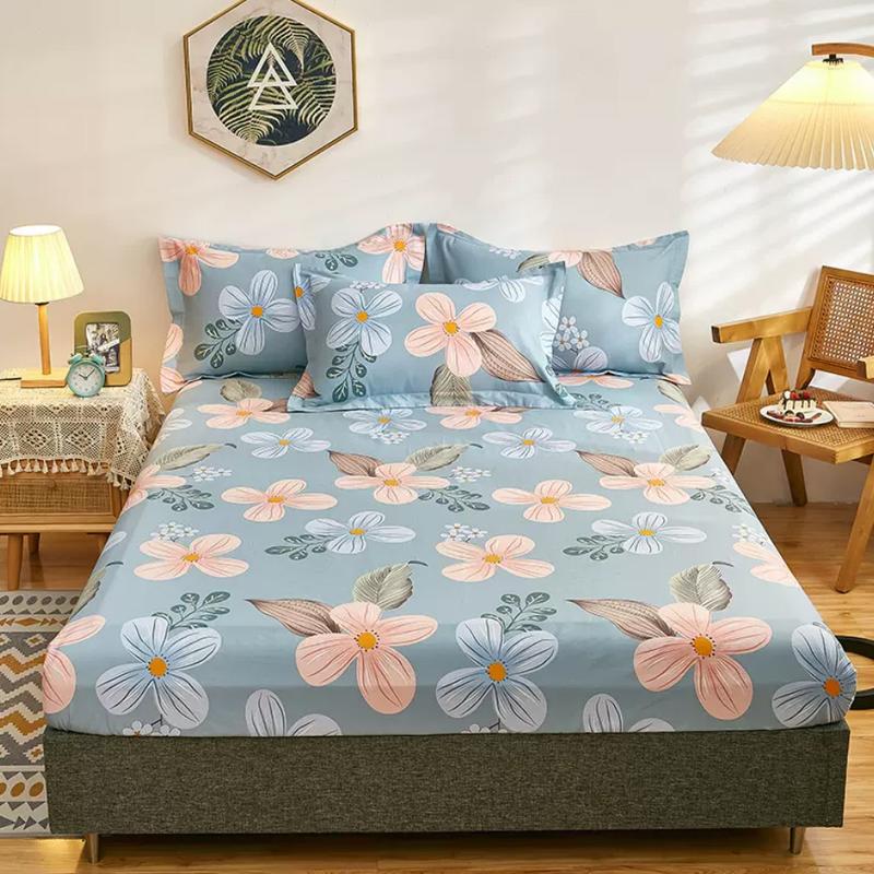 Product Introduction of Pure Cotton Fitted Sheet and 2pcs Pillowcases Kids Mattress Cover Protector Four Corners with Elastic Band 16 Sizes 100% Cotton 11