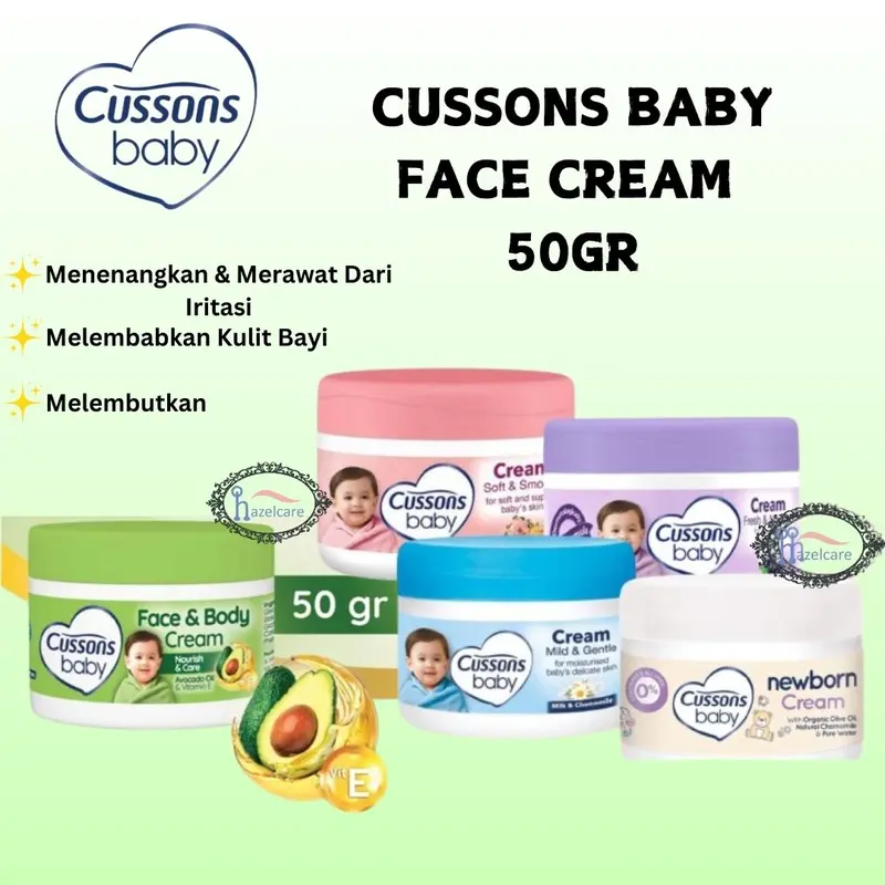 Cussons Baby Cream 50 gr / Nourish&Care / Fresh Nourish / Soft Smooth / Mild Gentle / Newborn 50gr - Krim Pelembab Kulit Bayi 2