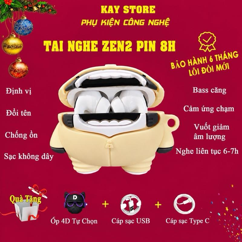 Tai Nghe Bluetooth Pr0 Gen2 ( PIN 8H ) Chống Ồn ANC Bass Căng Nghe Hay , Tặng Ôp Hình 4D, Cap SạcUSB, Bảo Hành 6 Tháng Lỗi Đổi Mới- Định Vị Đổi Tên Tự Động Kết Nối Nhét Tai Nghe Nhạc Earphone KAYSTORE