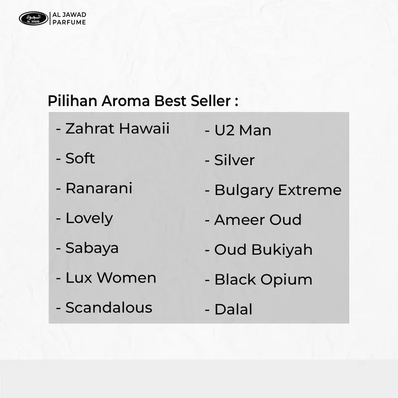 Paket Parfum Arab Eksklusif Al Jawad, 1  Box 6 Botol Wangi Pria Wanita Perempuan Laki-Laki  Perfume Bunga 2