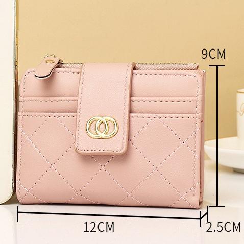 Product Introduction of New Women Short Wallet PU Leather Lady Purse with Card Holder Slim Small Wallet Zipper 8