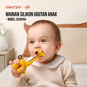 Sakumini Teether Toys Silicone Giraffe Rattle Mainan Gigitan Jerapah  Bayi Anak BPA Free Pereda Gatal Sakit