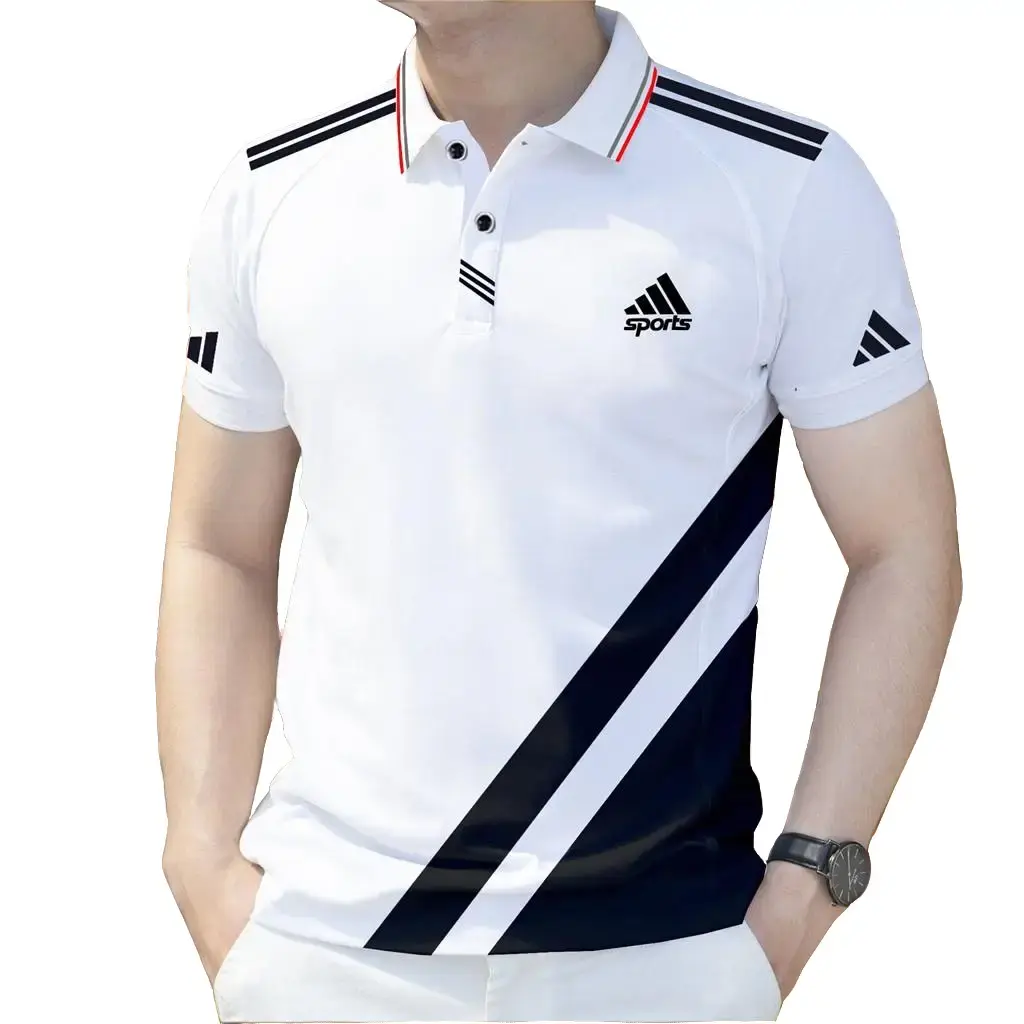 Kids Men'S Polo Shirts Simple Solid Striped Print Tops Comfortable Casual Outdoor Clothes Breathable Sports Short Sleeve Fashion High Quality Streetwear Stylish Menswear Jersey