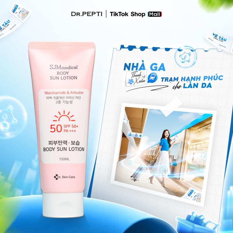 Kem Chống Nắng Toàn Thân SJM Medical Body Sun Lotion Bảo Vệ Da Với SPF 50+ PA++++ Giúp Da Sáng Mịn Mềm Mại 150ml (Live)