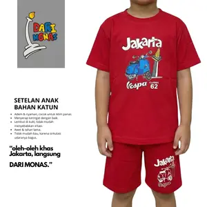 T-Shirt Basic, Baju Kaos Monas, Baju Kaos Anak Pria Katun Fashion